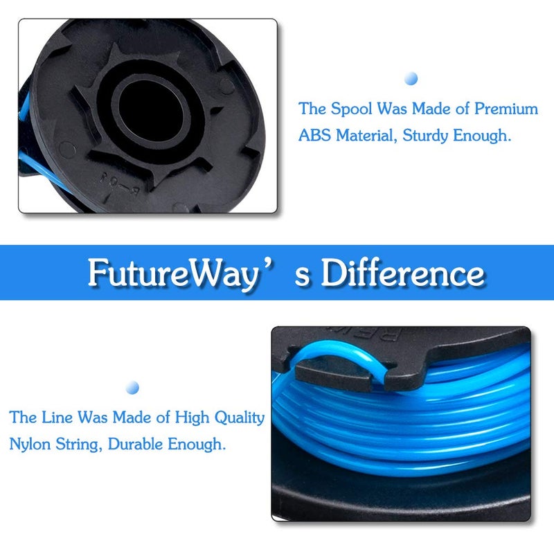 Future Way 8 Pack Weed Eater String Replacement for Ryobi 18v, 24v, and 40v Cordless Trimmers, Plus 1 Cap - Image 4